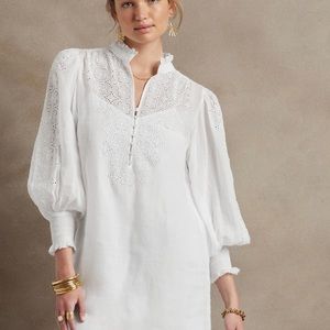Brand new banana republic white eyelet ramie dress